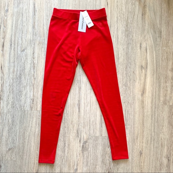 Y2K Juicy Couture Velour Legging Tack Pant Coco Red - Picture 4 of 8
